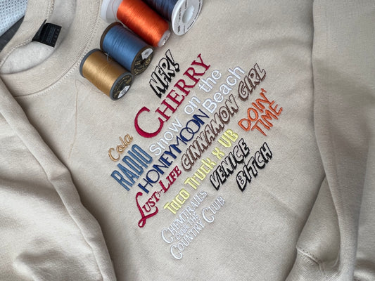 Lana Del Rey Custom Song Embroidery