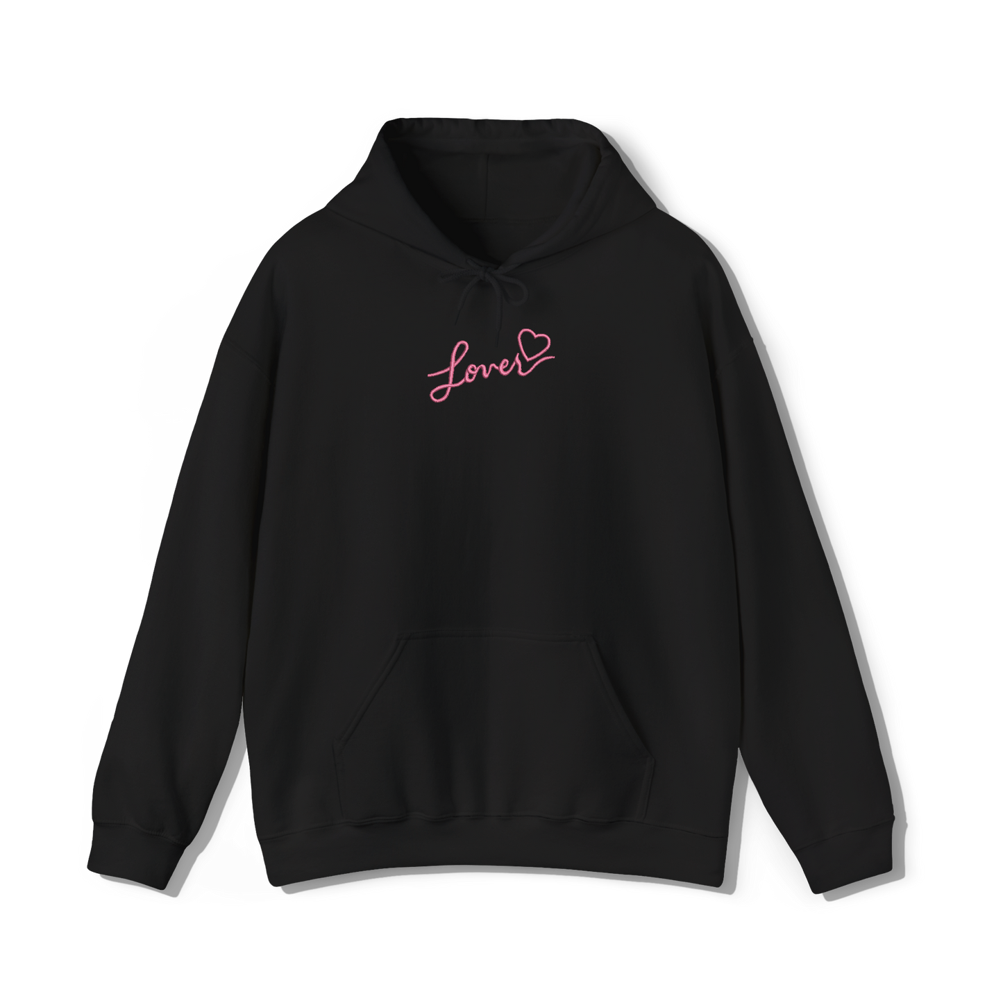 taylor swifts lover album title embroidered onto a black coloured hoodie