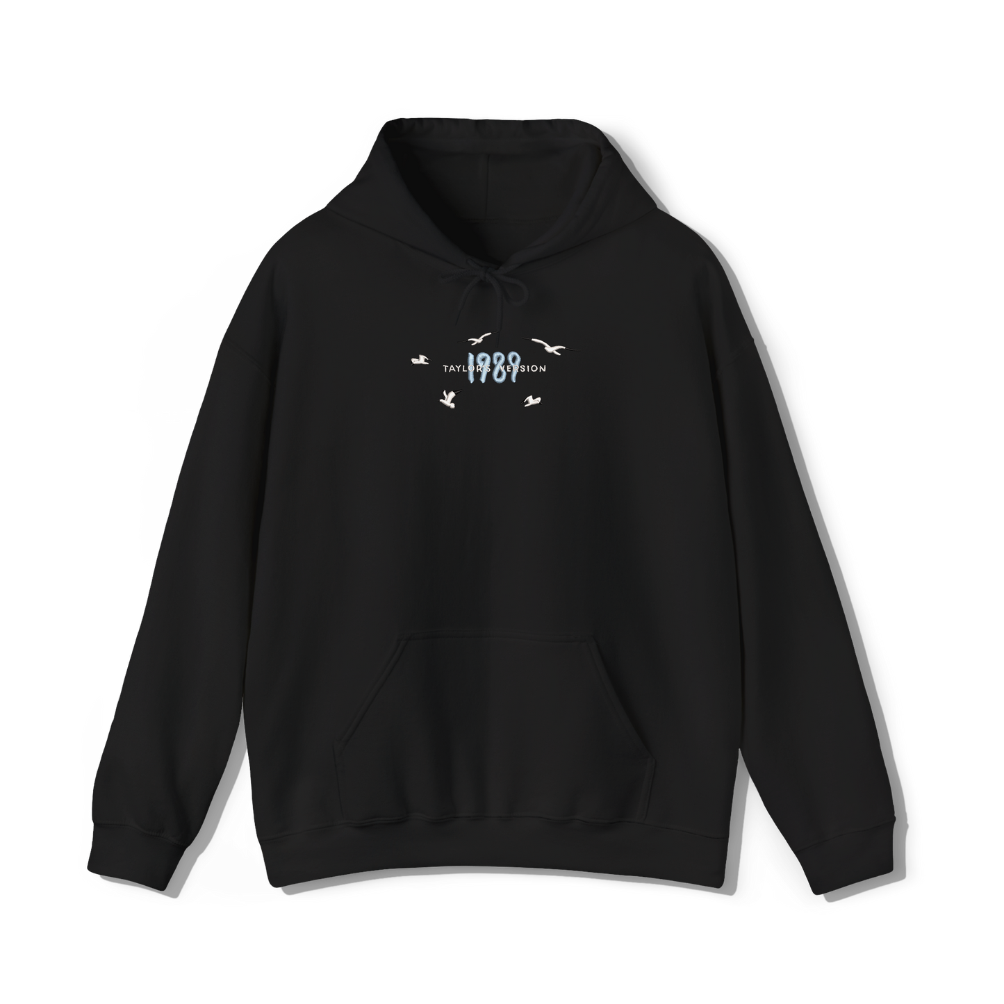 Taylor swifts 1989 Album title embroidered onto a black coloured hoodie